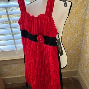NWT my Michelle girls red overlay dress valentines day holiday formal 16 NEW